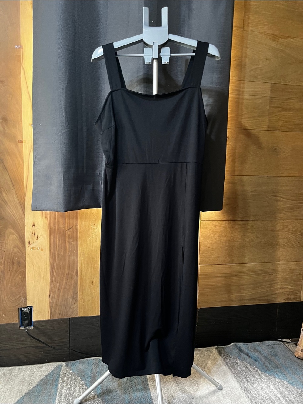 Adore Me Black Midi Dress with Wide Straps